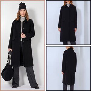 Cinzia Rocca Icons Wool & Cashmere Blend Black Coat (size M)